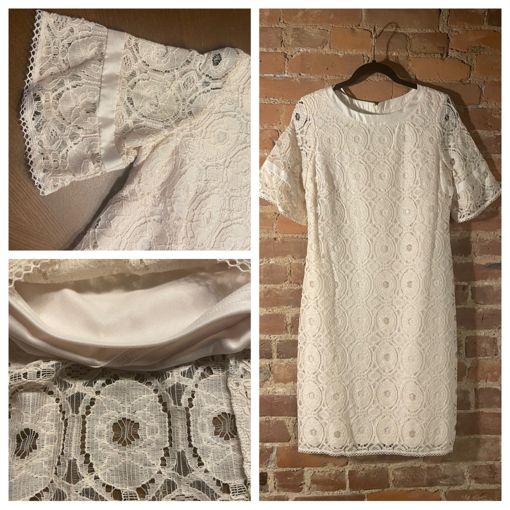 Liz Claiborne Ivory Lace Dress NWT (8)